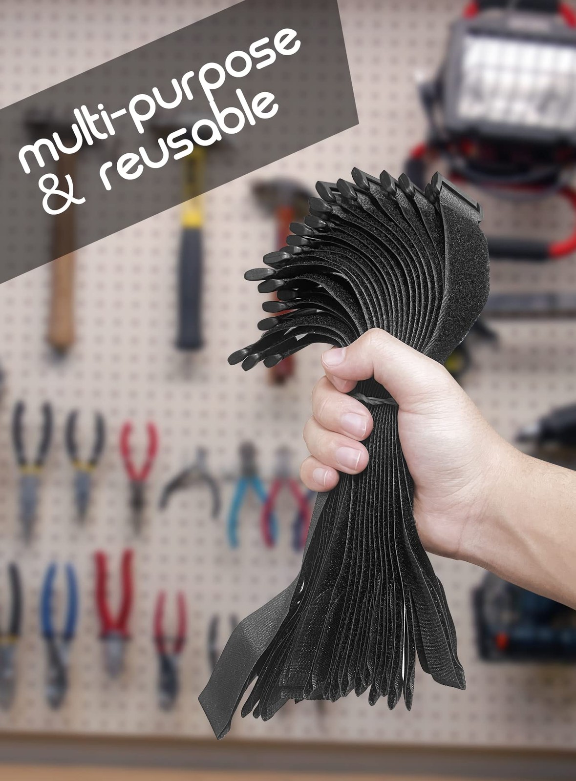 24 Pack Cable Straps Reusable Fastening Cinch 24 12 Inch, Black