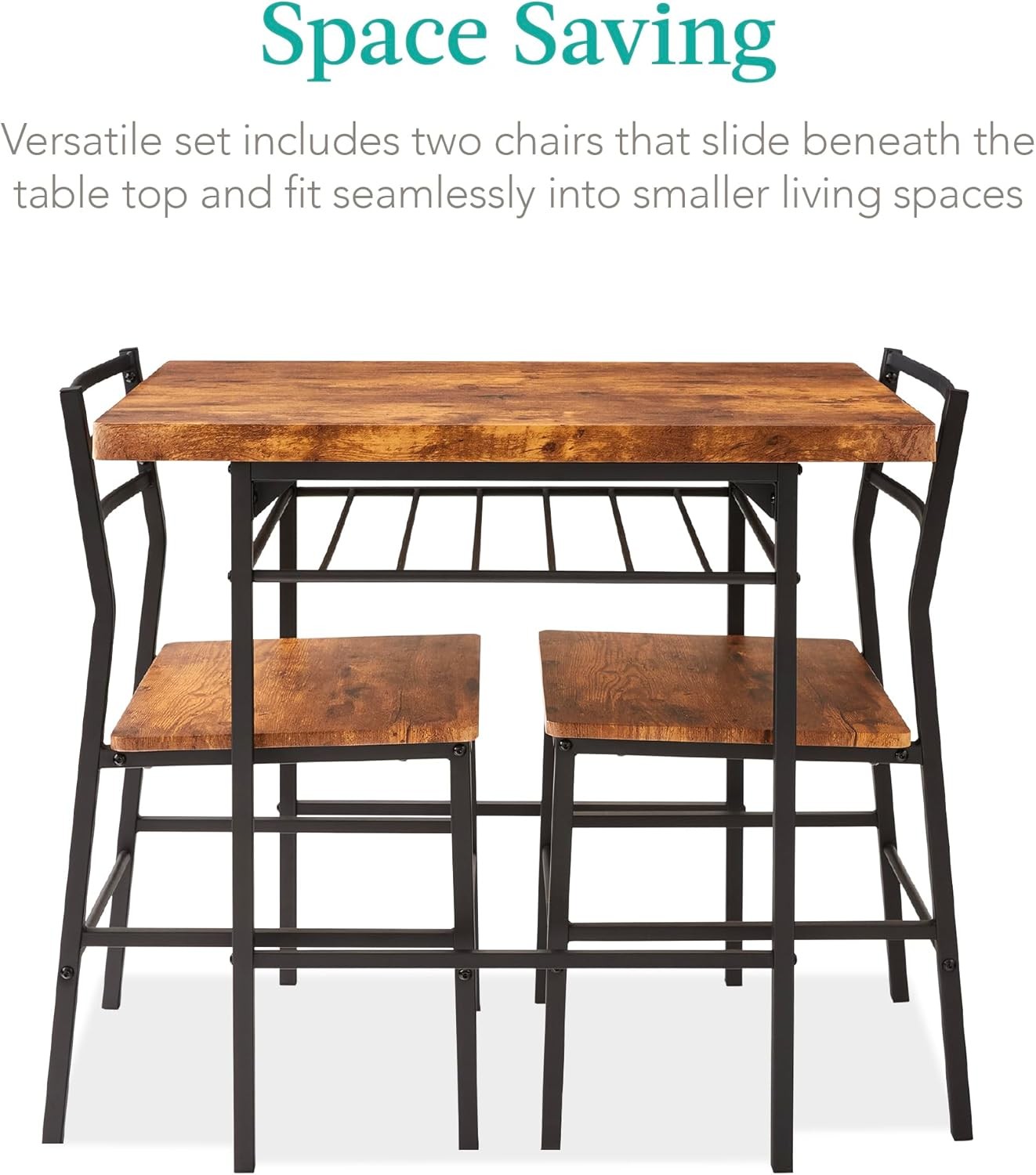 3-Piece Modern Dining Set Space Saving Dinette Kitchen Dining Room Small Space
