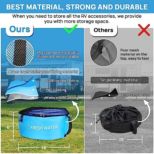 4 Pack Waterproof RV Hose Storage Bags, RV Accessories for All Bags Set- 4
