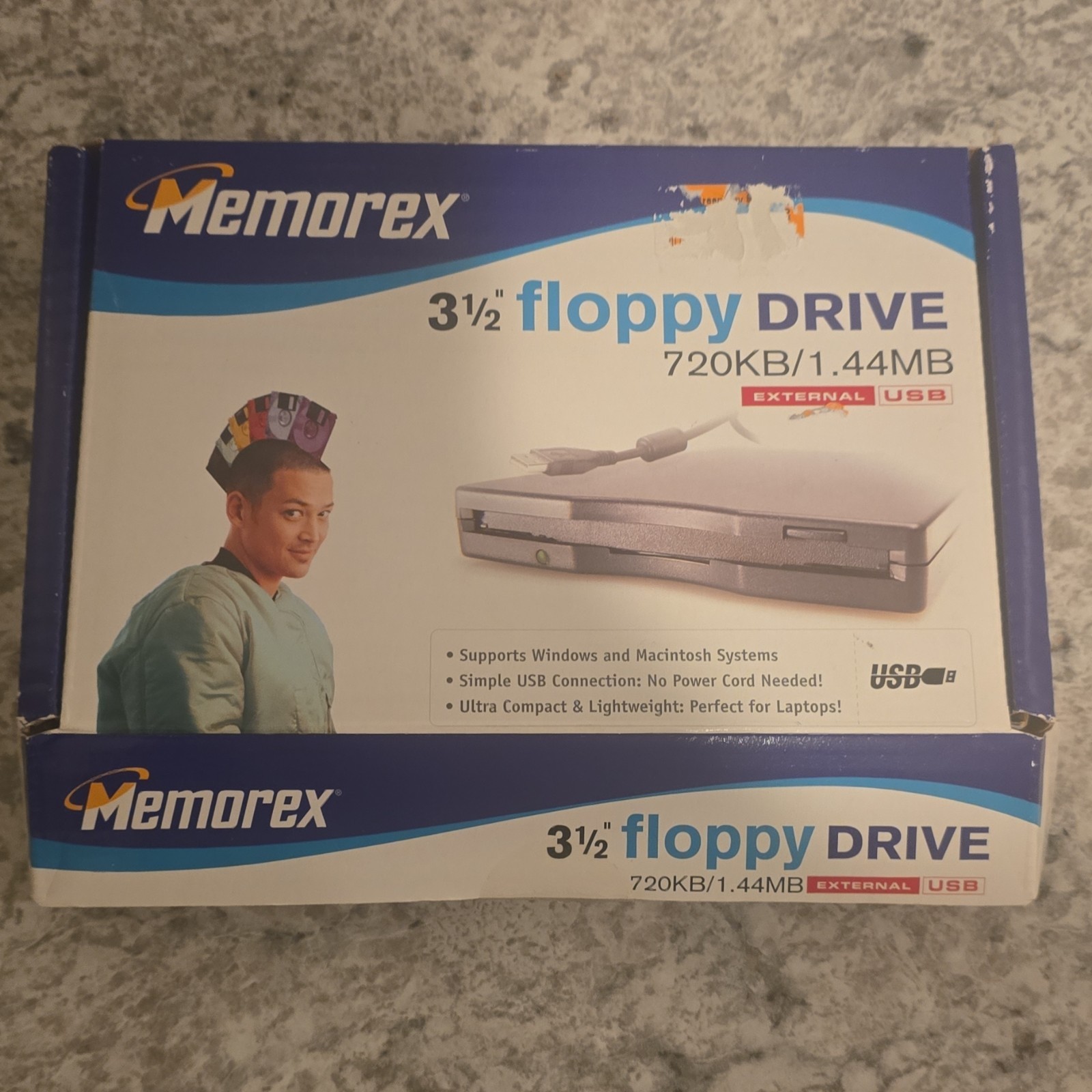 Memorex External USB 3.5" Floppy Drive 1.44MB/720KB MPN 3202 3239