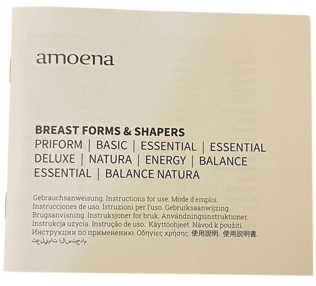 Amoena 314 Essential Light 1SN Prosthesis Size 11 E442901 Breast Form, Case USED