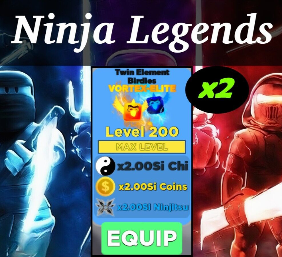 Ninja Legends Pets ROBLOX - Twin Element Birdies MAX OUT x2 [Fast & Secure]