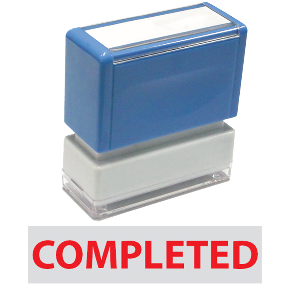 "Completed" JYP PA1040 Pre-Inked Rubber Stamp (Red Ink)