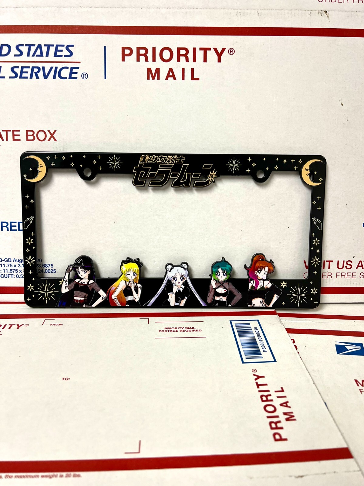Sailor Moon License Plate Frame with a punk theme