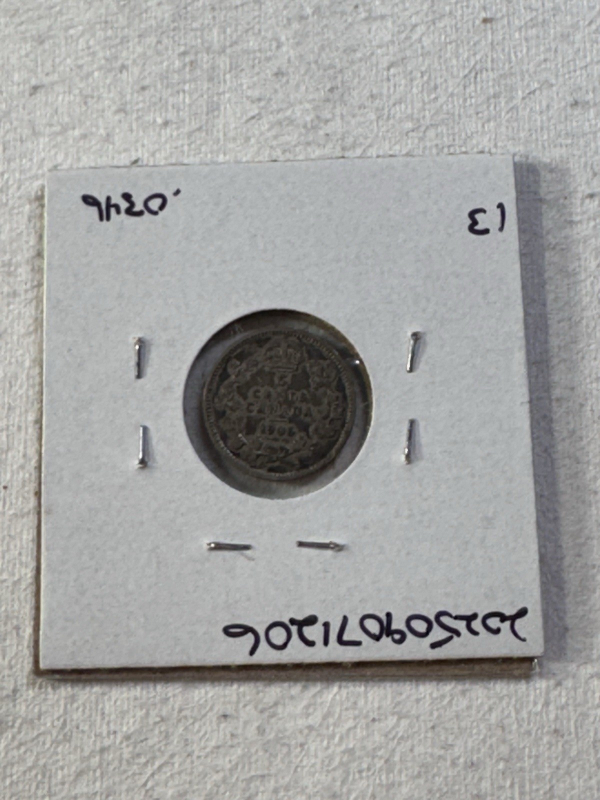 1906 Canada 5 Cents Small Silver Coin Cleaned