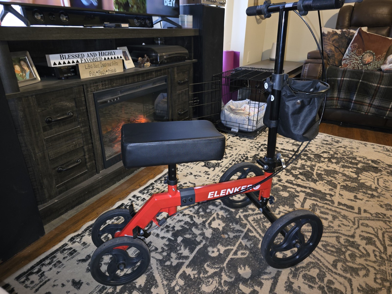 ELENKER Steerable Knee Walker  Medical Scooter for Foot Injuries Compact