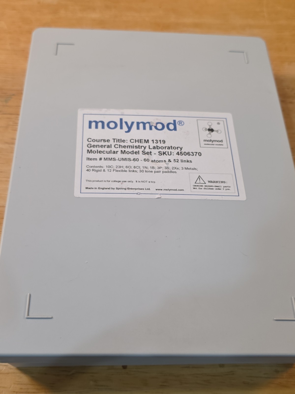Molymod MMS-UMIS-60 Molecular Model Set 60 Atoms 52 Links Chemistry College
