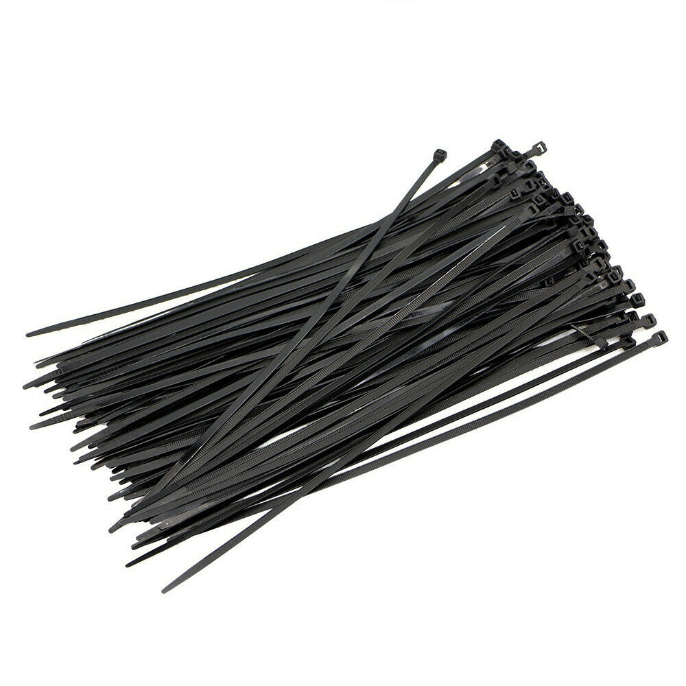8" Nylon Zip Ties 1000 PCS 30 LBS UV Resistant Waterproof Black Cable Wire Wrap