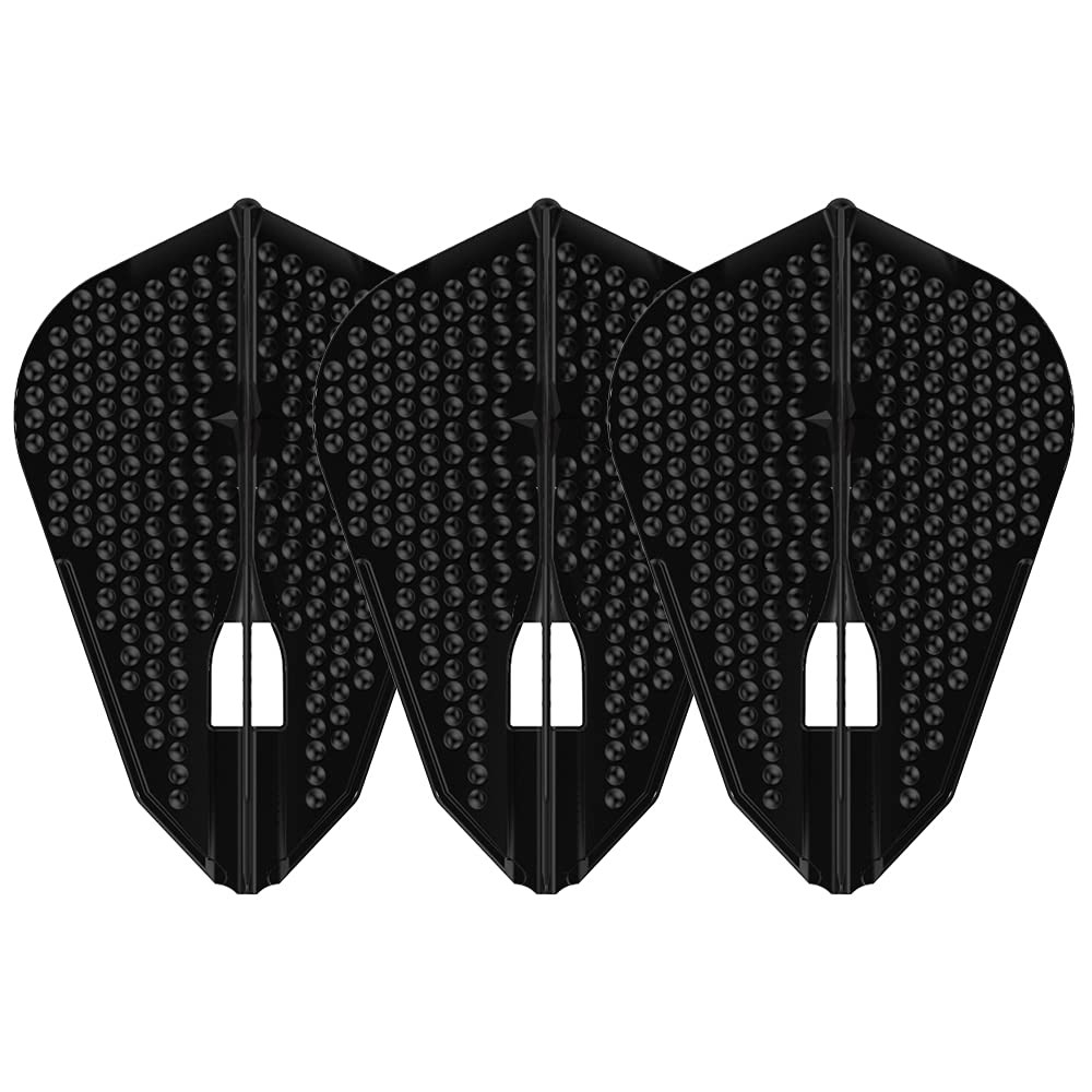 L-style L9 Fantail Dart Flights - PRO Dimple - Black - 2 Sets (6 Flights)