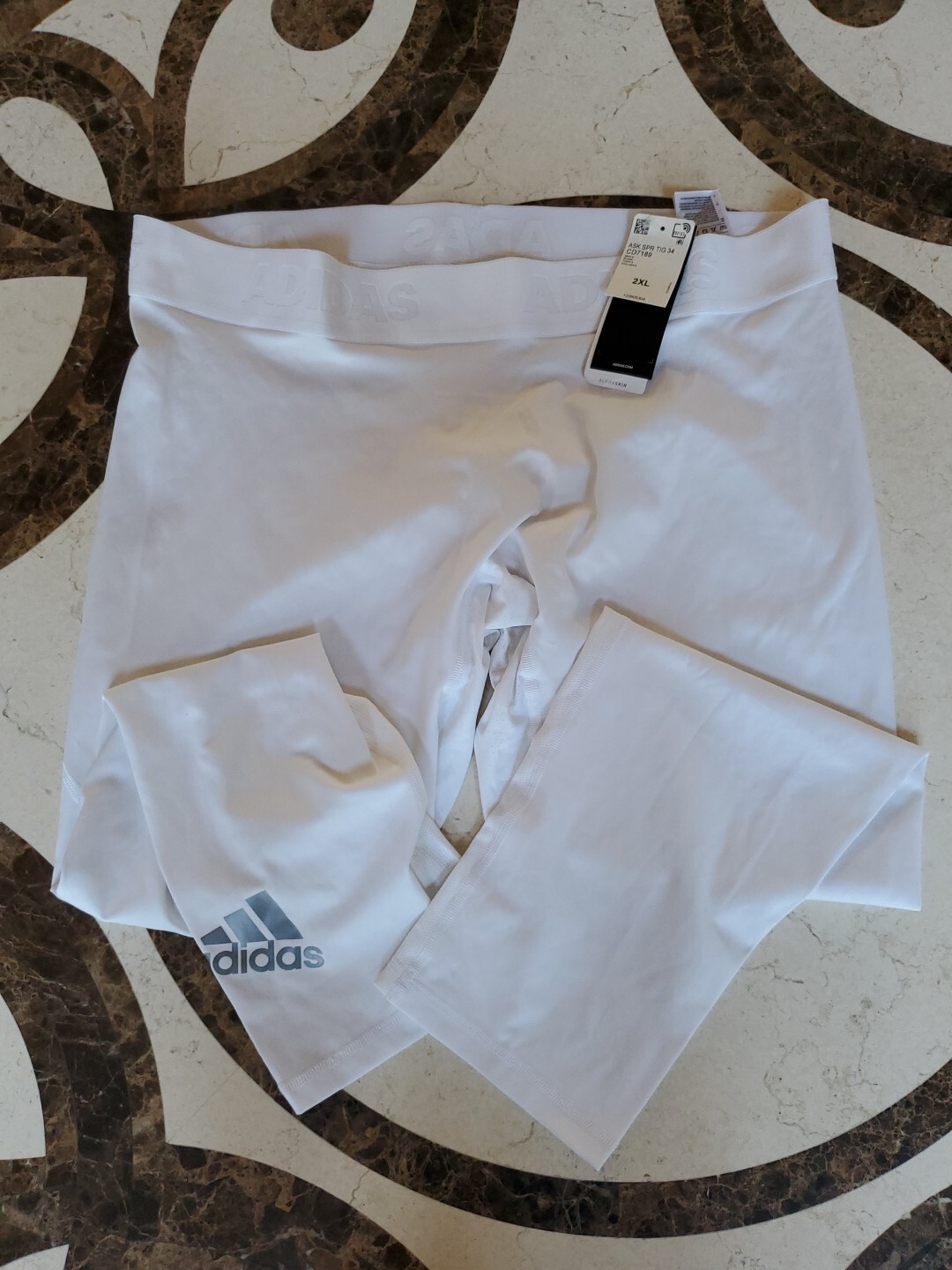 Adidas Alphaskin CD7189 White 2XL Base  Layer Pants Performance Layer