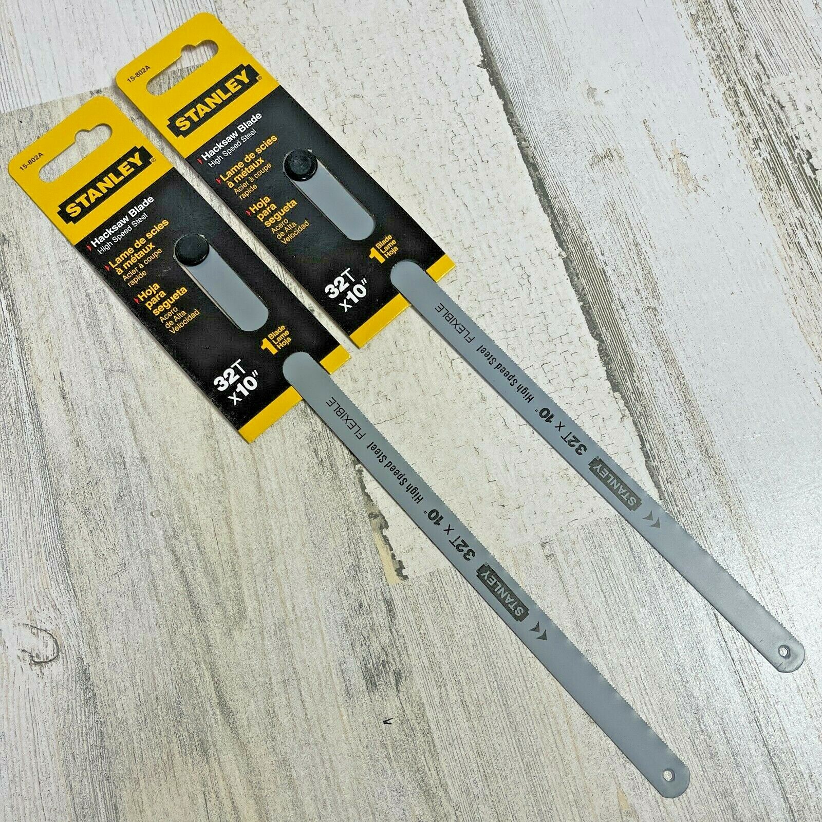 2 Pack - Stanley 15-802A Hacksaw Blade 32T X 10 INCH High Speed Steel Flexible
