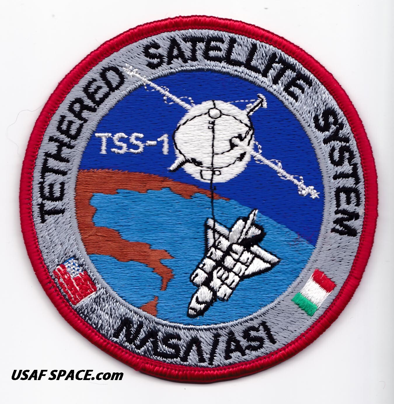 Authentic TETHERED SATELLITE SYSTEM -TSS-1- NASA-ASI SHUTTLE SPACE Mission PATCH
