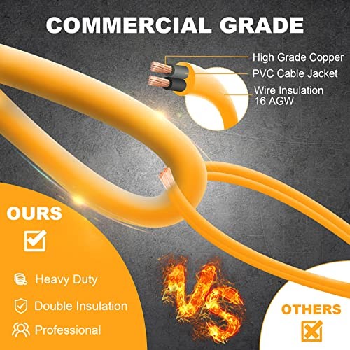 100FT Construction String Lights, 100W 11 Bulbs Work Lights with 100 FT -cover