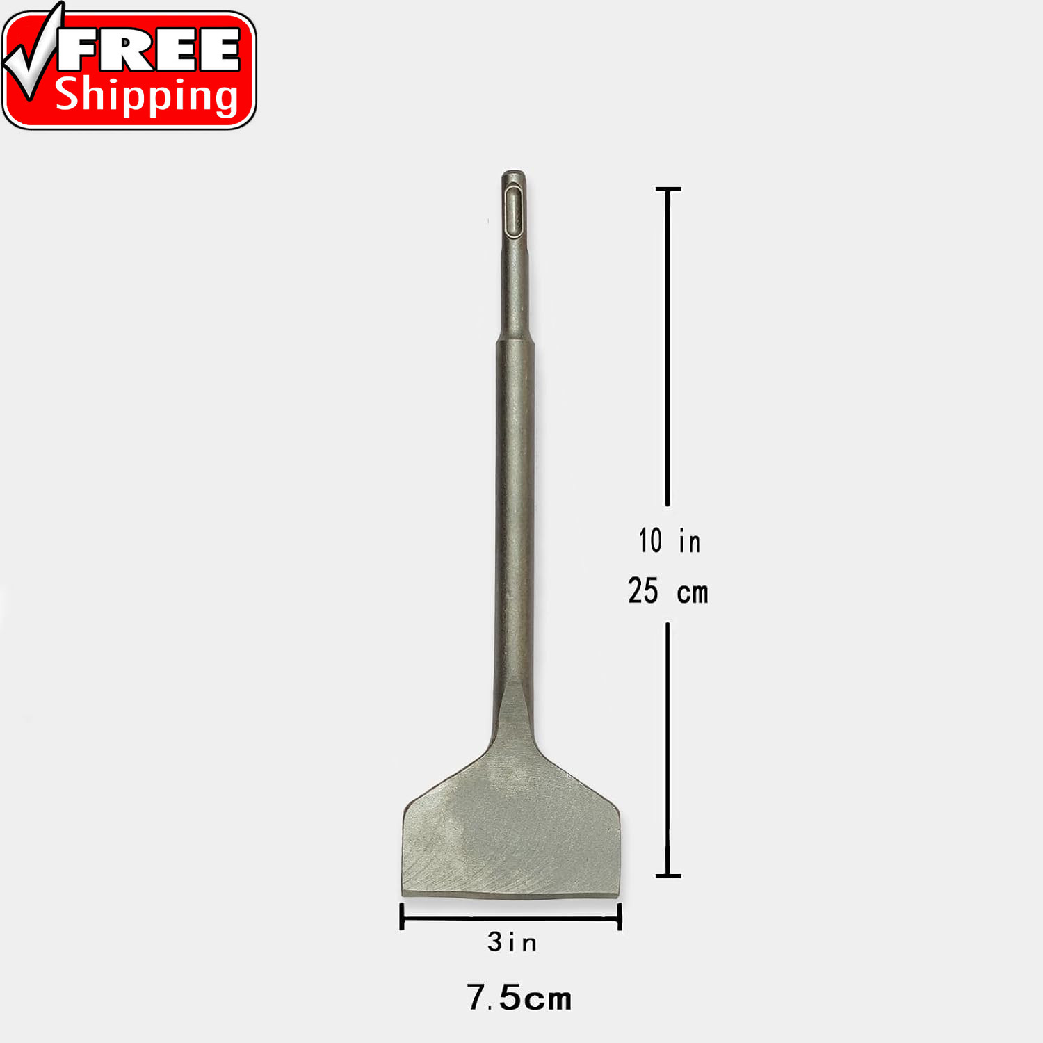 SDS plus Chisel, Tile Removal Tool, 3”Wide,Thin Set Removal Tool, Suitable for D