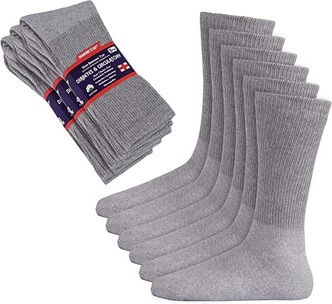 3 6 12 Pairs Men Women Circulatory Health Diabetic Crew Socks  9-11 10-13 13-15