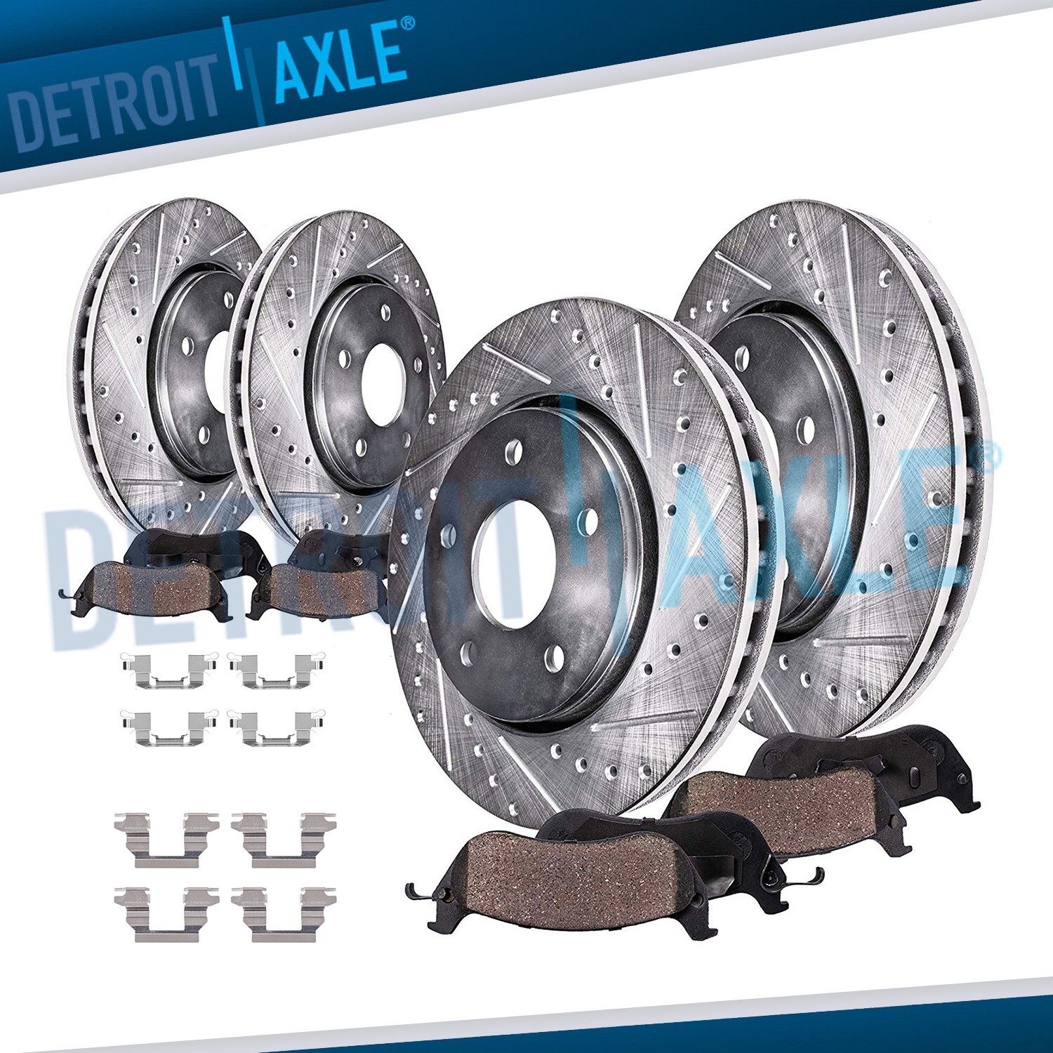 Front Rear Drilled Slotted Rotor Brake Pads for Nissan Murano INFINITI FX45 FX35