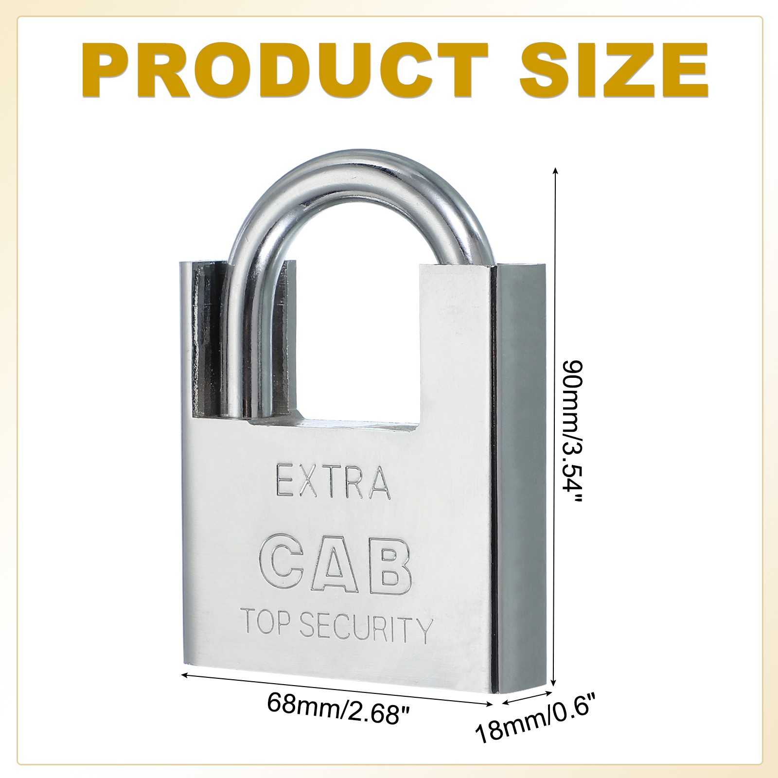 68mm (2-11/16")Steel Padlocks, Keyed Different Pin Tumbler Padlocks with Key