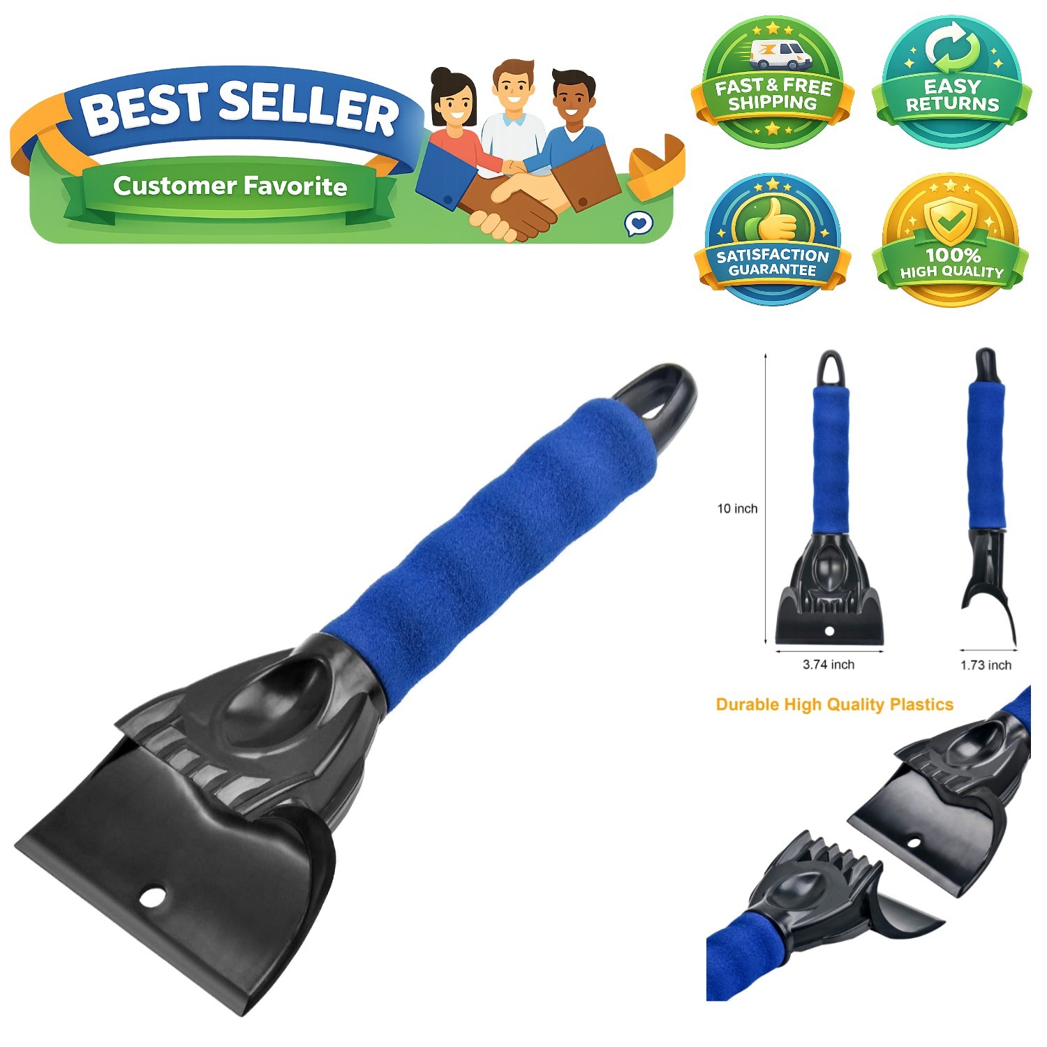 Ice Scraper for Cars and Small Trucks - Dang Near Indestructible Ice Scrapers...