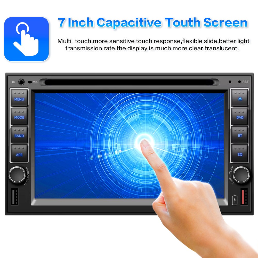 6.2" USB/SD/AUX Stereo Touch Screen Bluetooth 2 Din DVD/CD Player Remote control