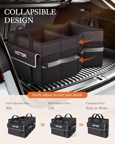 Trunk Organizer - Car Organizer with 5 Pockets, Trunk organizer Medium Black