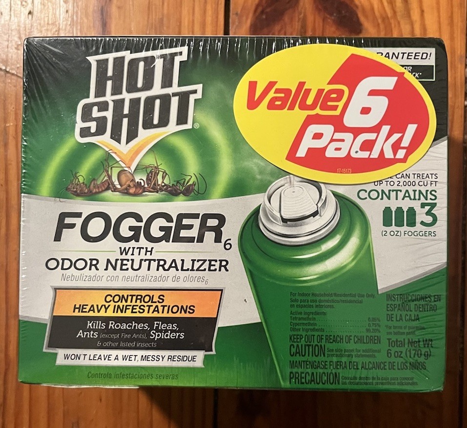 6ct Hot Shot Fogger Insecticide with Odor Bug Insect Fogger Spray 6 Foggers
