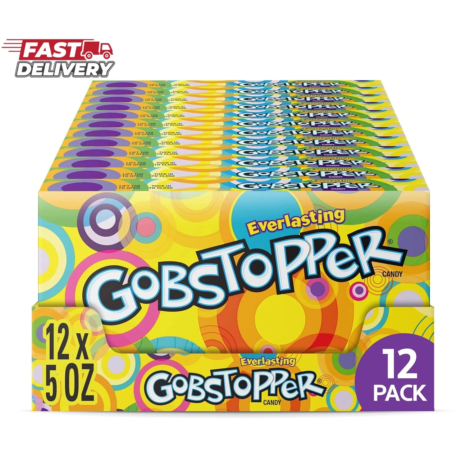 Wonka Everlasting Gobstopper, Candy, Jawbreaker Candy, 5 Oz (12 Ct)