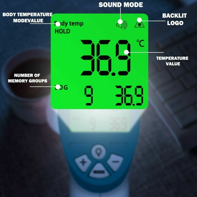 Non-Contact Thermometer Digital LCD Infrared Forehead Baby Adult Temperature Gun