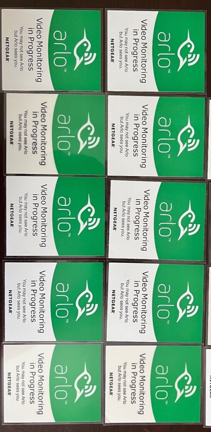 10 Pack - Arlo Netgear Home Door Sticker Decal Video Monitoring Pro 2 3 4 Ultra