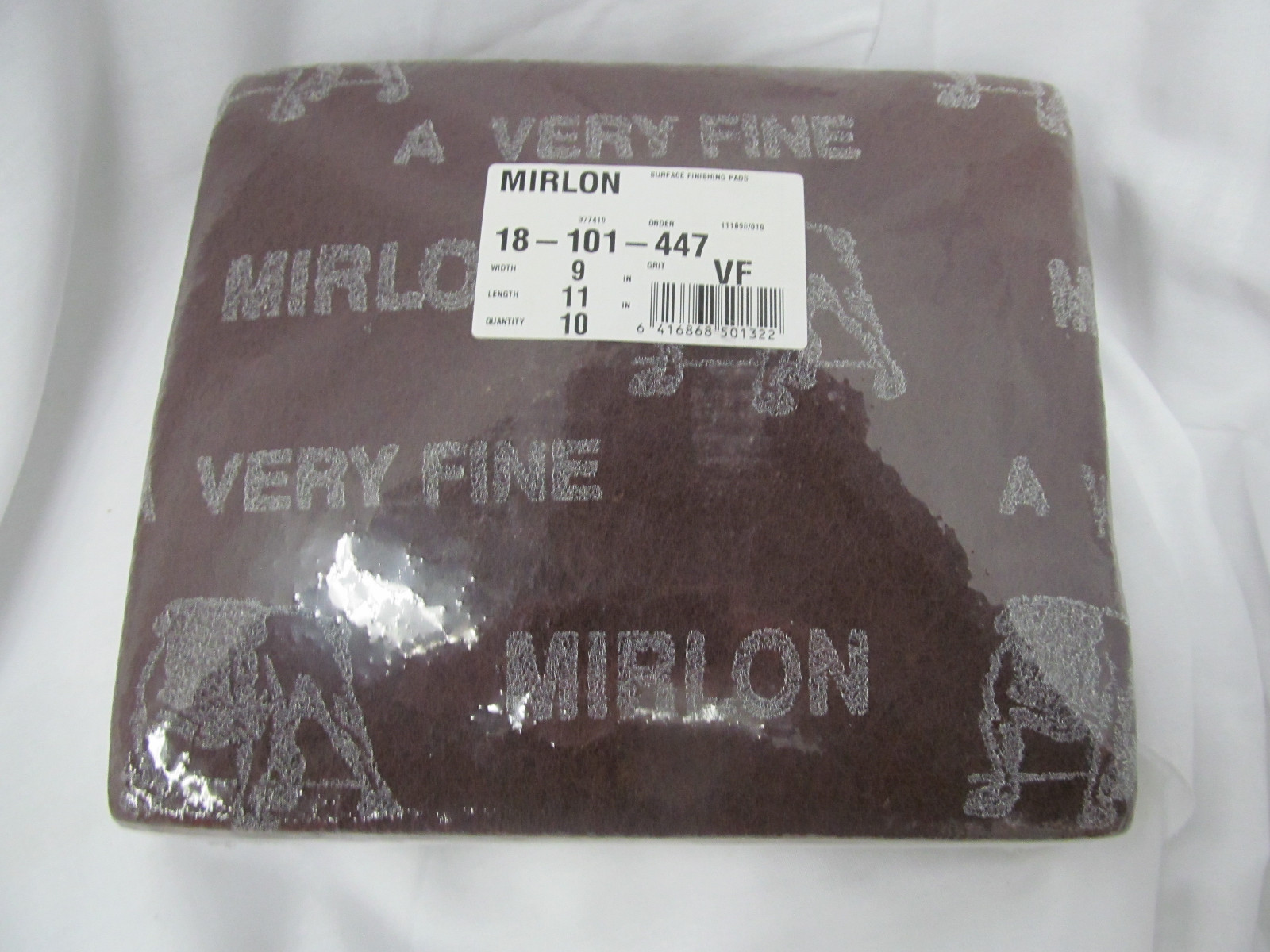 Mirlon Type A Very Fine Surface Finishing Pads  9" x 11" Pack of 10
