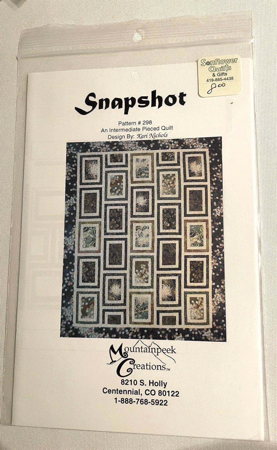 Mountainpeek Creations Snapshot Pattern # 298 an Intermediate Piece Quil