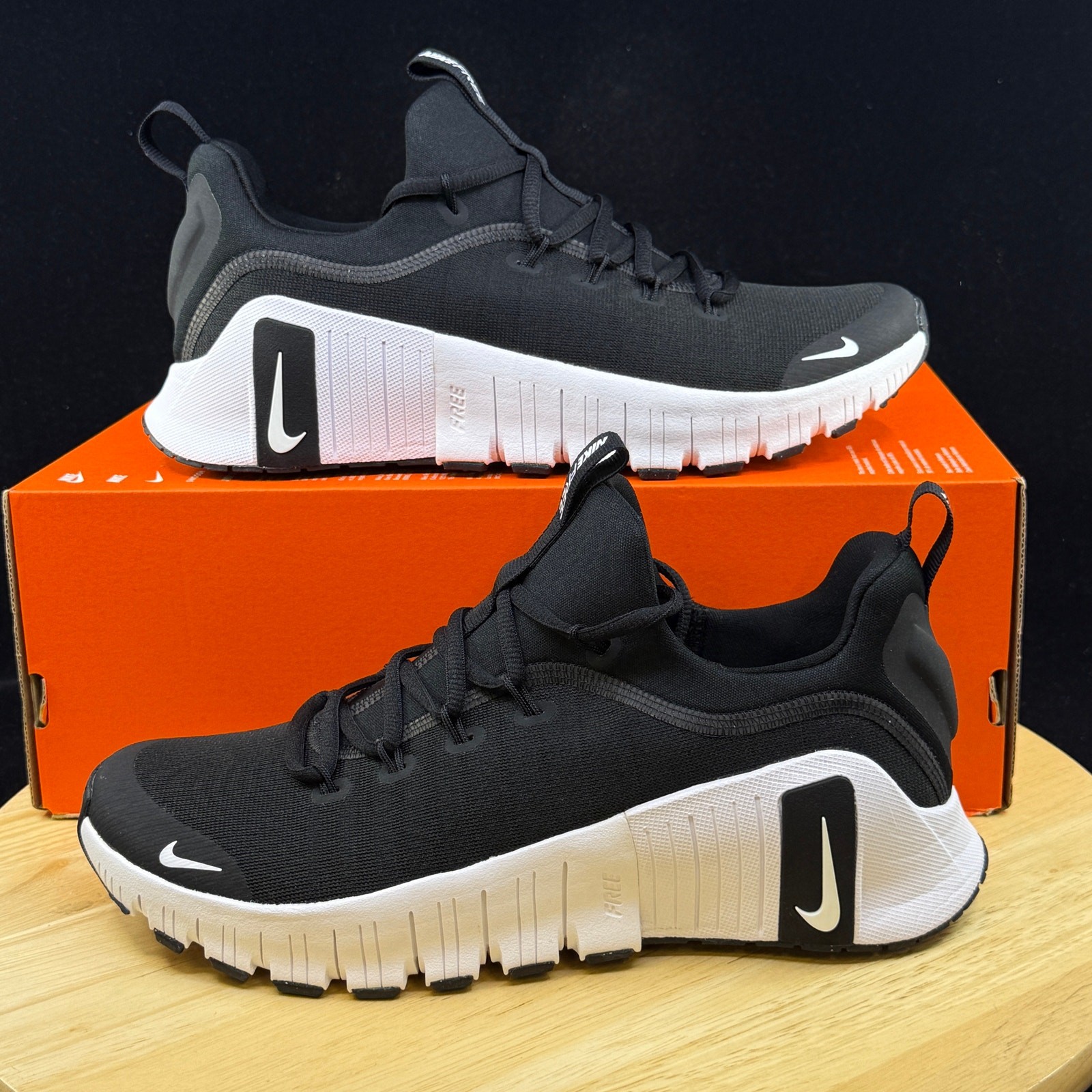 Nike Free Metcon 6 Men's Size 11 Black White Gym Athletic Shoes FJ7127-001