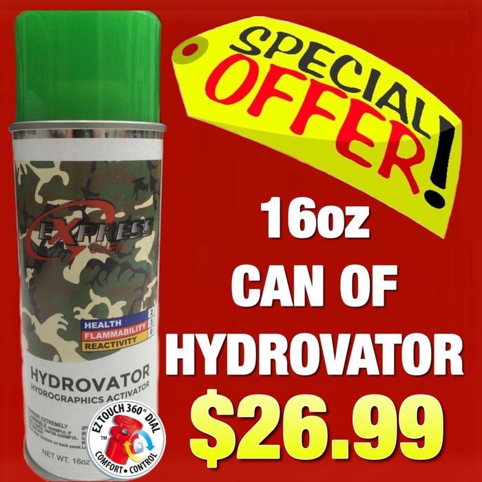 16 oz HYDROVATOR AEROSOL SPRAY CAN HYDROGRAPHICS HYDRO DIPPING ACTIVATOR FILM FS