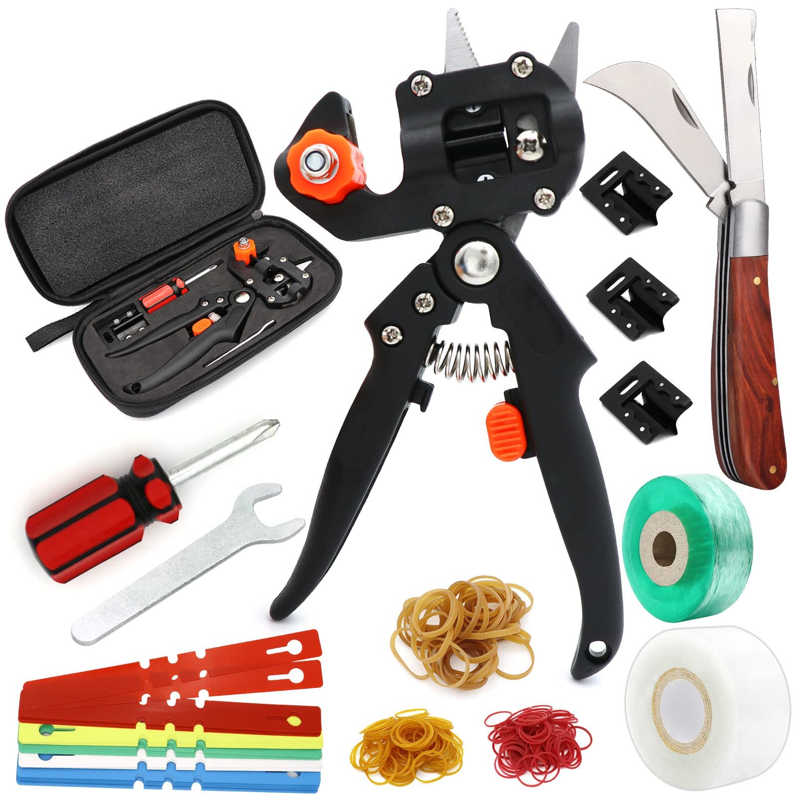 Garden Grafting Tool Kits, ZALALOVA 2 in 1 Pruning Tools Black Multi