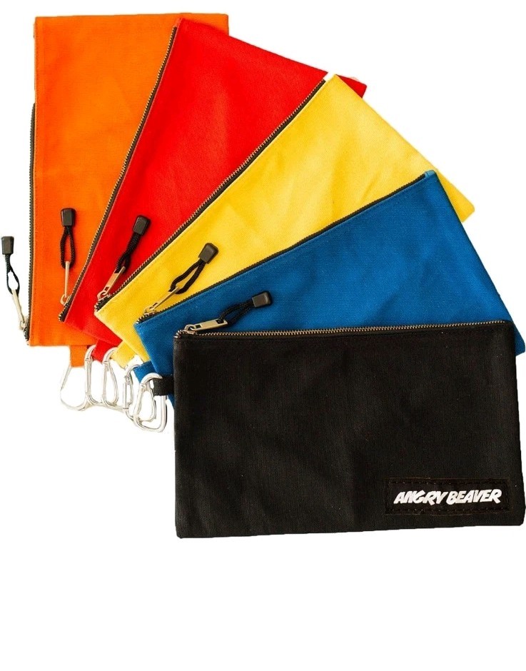 5 Pack canvas Tool pack/ Money bag With Zipper "ANGRY BEAVER"