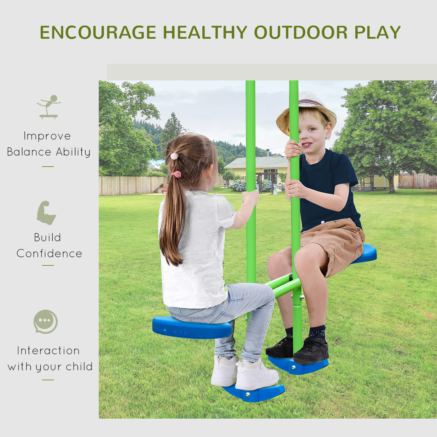 Children's Playground Set, Adjustable Ropes with Metal Frame for Stability