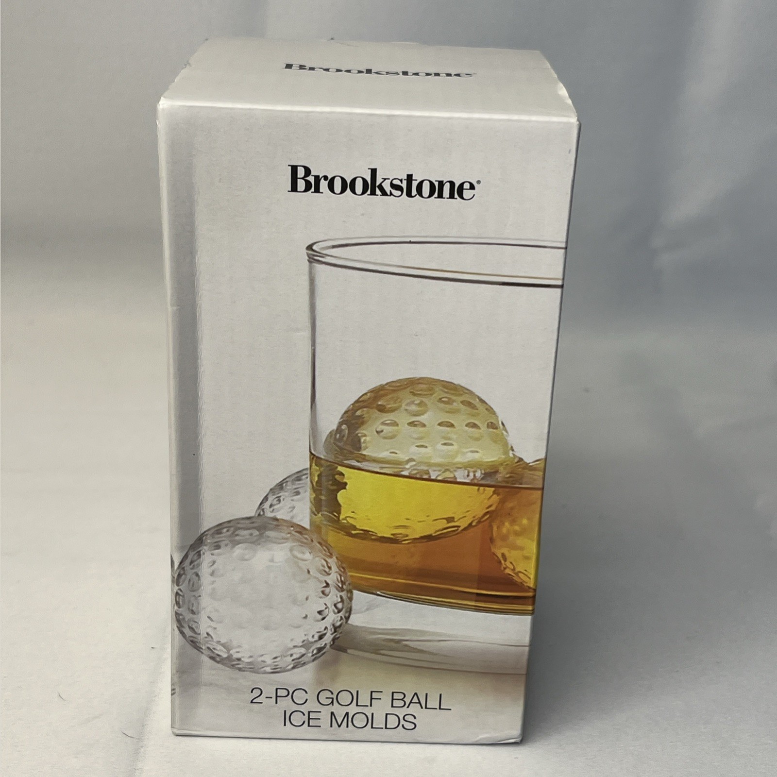 NEW Brookstone 2 Piece Golf Ball Ice Molds (2) Novelty Gift