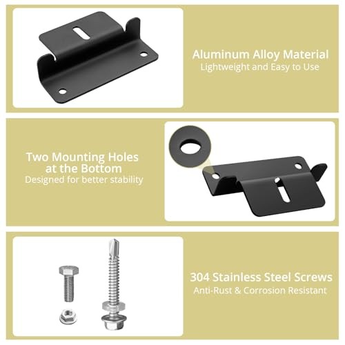 4PCS Solar Panel Mounting Z Brackets, Aluminum Solar Panel Black (4PCS）