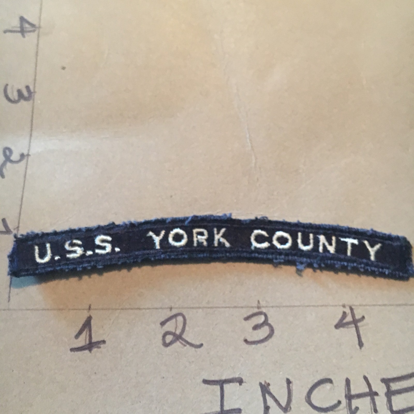 US NAVY SHOULDER STRIP TAB *** rocker *** Patch USS York County
