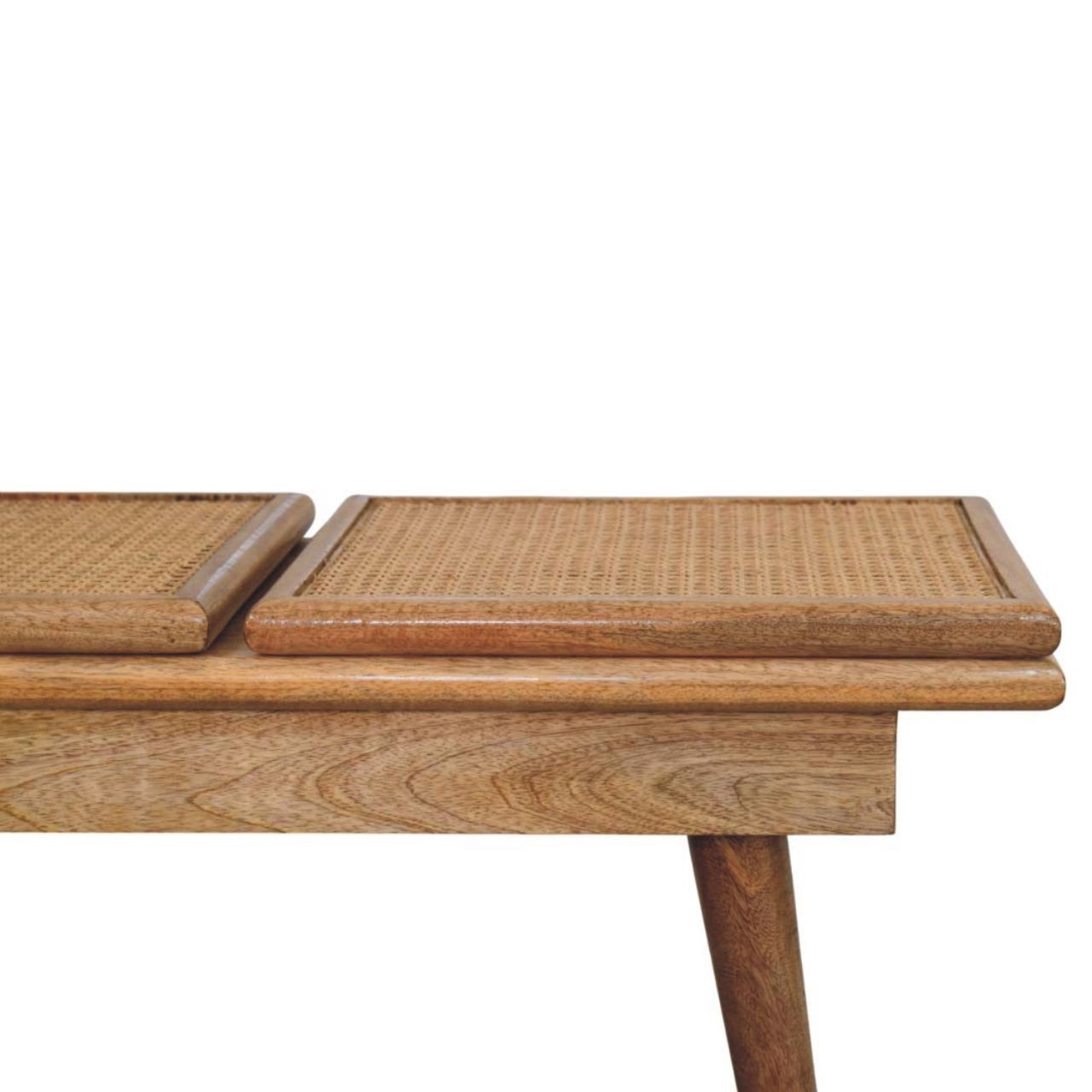 Larissa Oak-ish Triple Accent Cane Bench