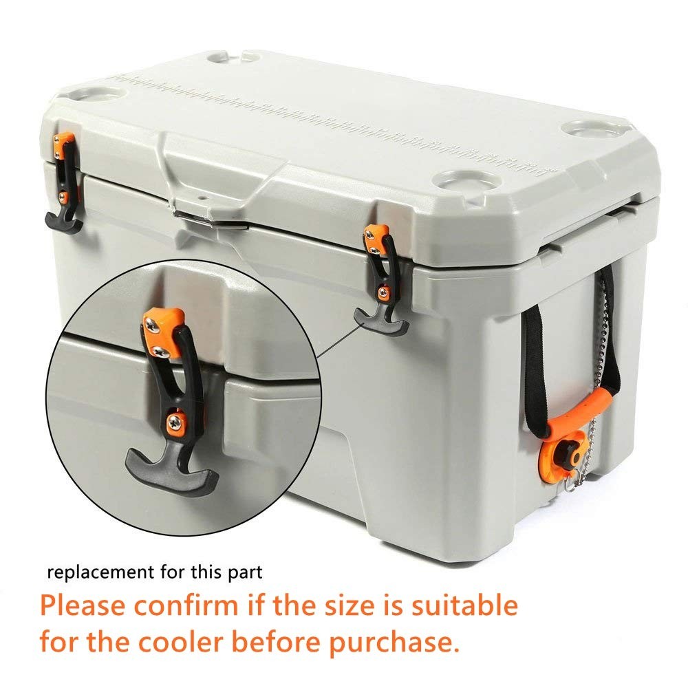 2 PCS Cooler Latch Replacements Durable Cooler Replacement Lid Latches (Orange)