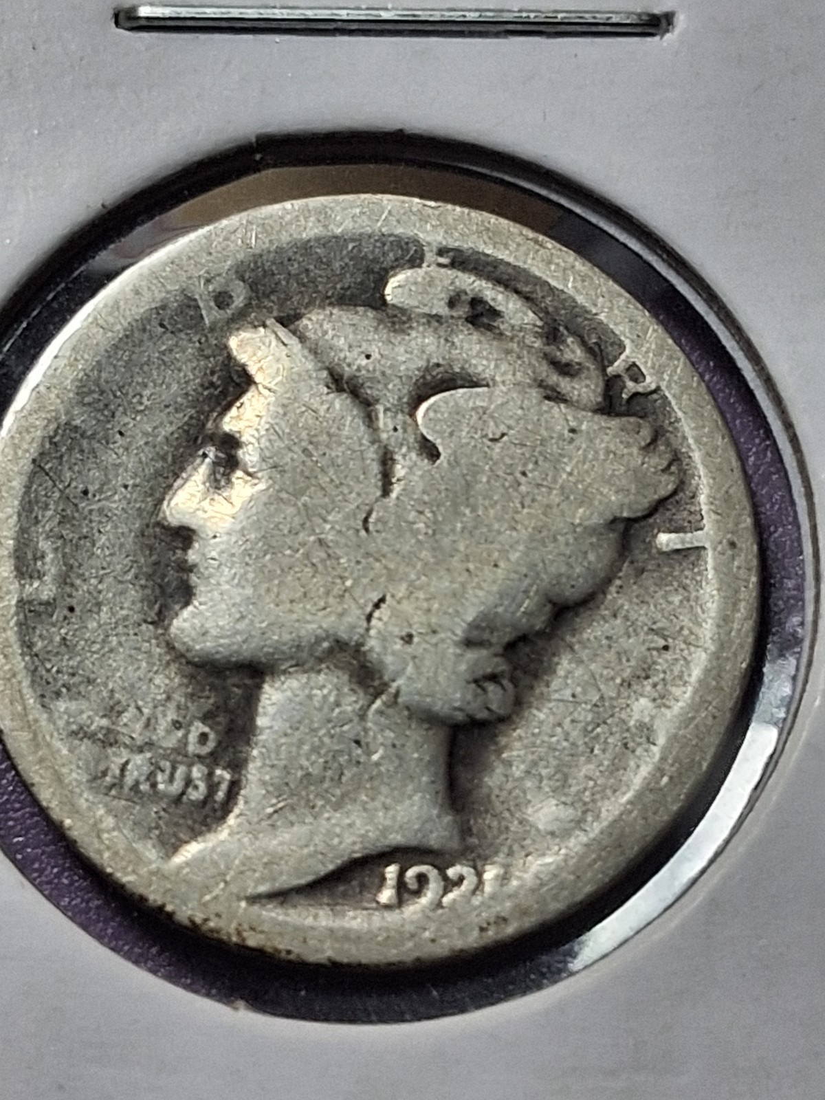1921-P MERCURY DIME . GOOD CONDITION. KEY DATE.