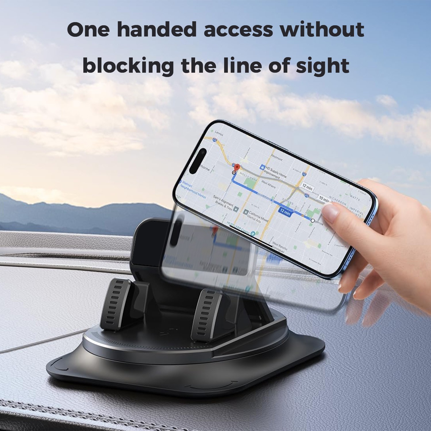Universal Car Dash Phone Mount: Hands-Free Viewing,Shockproof,for iPhone&Android
