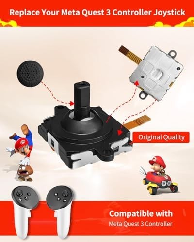 Joystick Replacement Kit for Oculus Quest 2/3 Controller, Repair Kit for Meta Qu