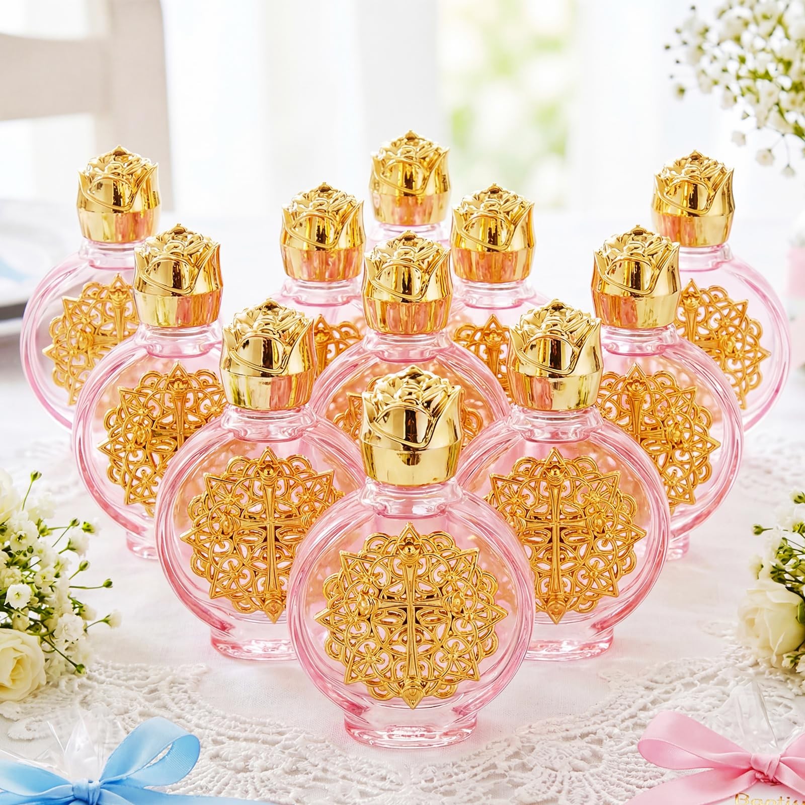 24 Pcs Glass Holy Water Bottles Baptism Favors for Guests Small Holy Water Co...