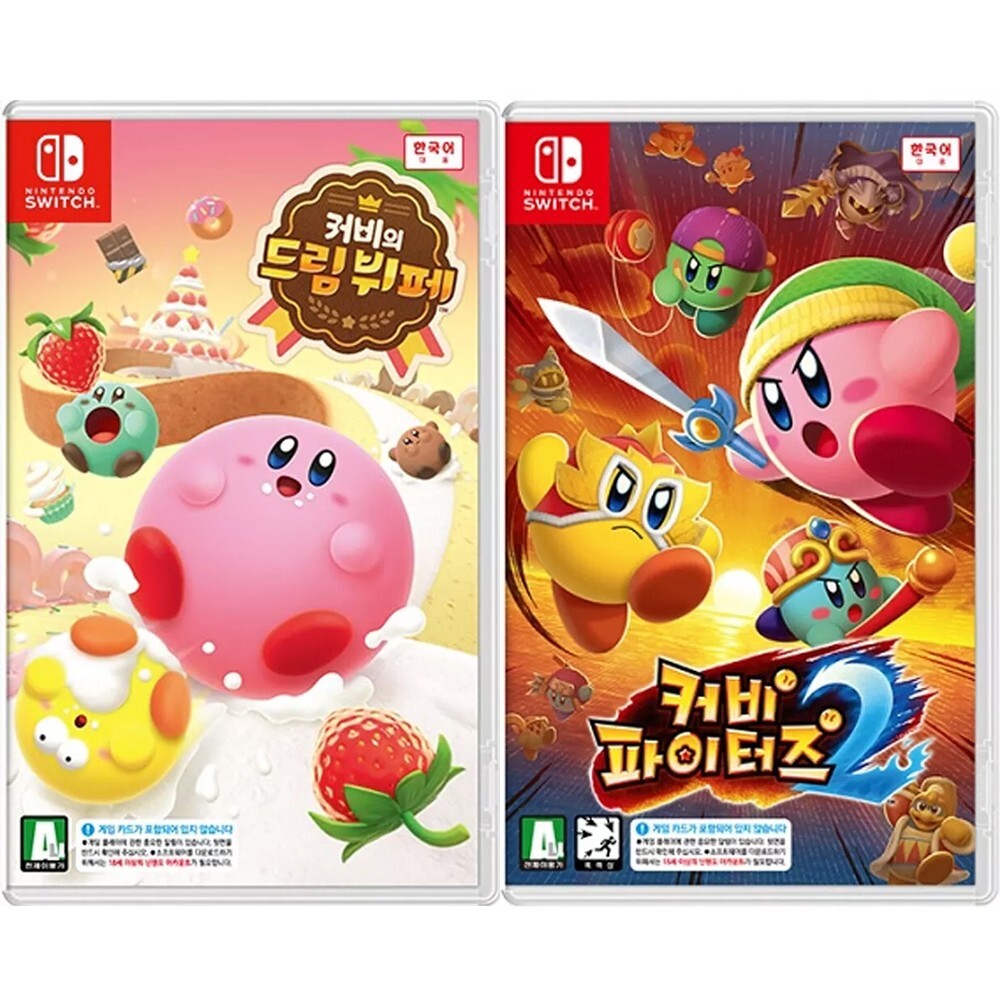 Switch Kirby's Dream Buffet & Kirby Fighters 2 Korean Version - Code in Box