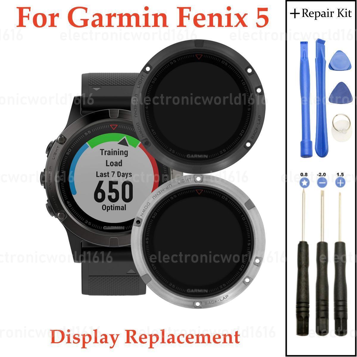 For Garmin Fenix 5 LCD Screen Display Digitizer Frame Cover Assembly Replacement