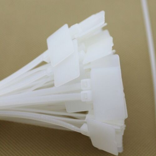 50-1000pcs Cable Ties Self-Locking Nylon Cord Wrap Strap Marking Label 100mm [