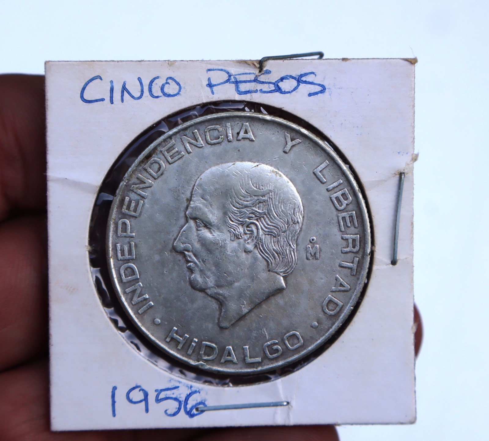 Mexico Cinco Pesos Hidalgo 1956 .720 Coin Silver, 5 Pesos Plata .720