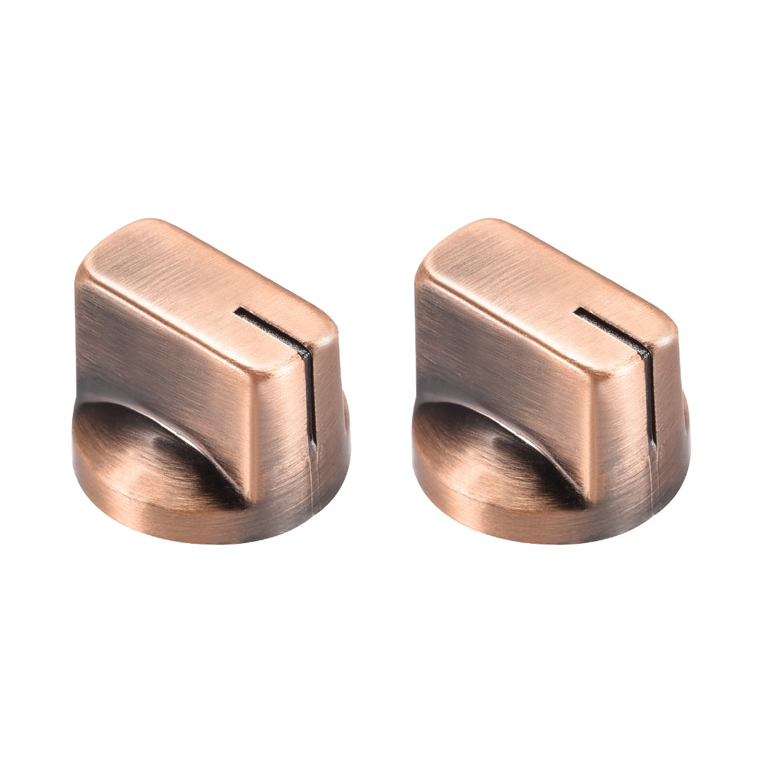 2Pcs 6.4mm Shaft Hole Knobs Pointer Control Knobs with Set Screw Bronze Tone