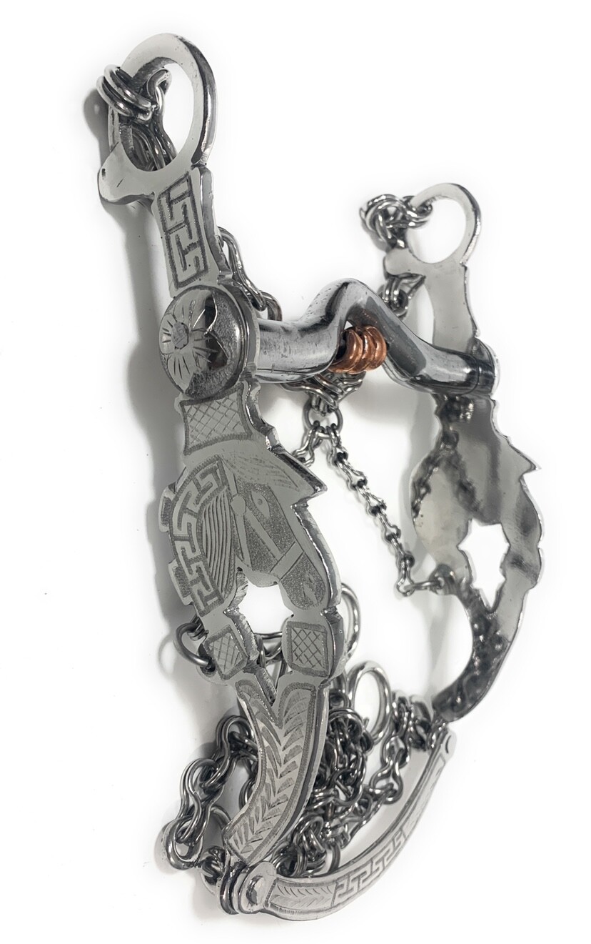 5 1/2" Stainless Steel Charro Saddle Horse Bit, Freno Charro Para Caballo